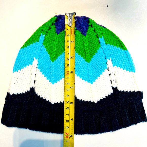 GAP winter scarf & hat 2 Pc set in 5 color blocks blue purple green black cream - Picture 5 of 8